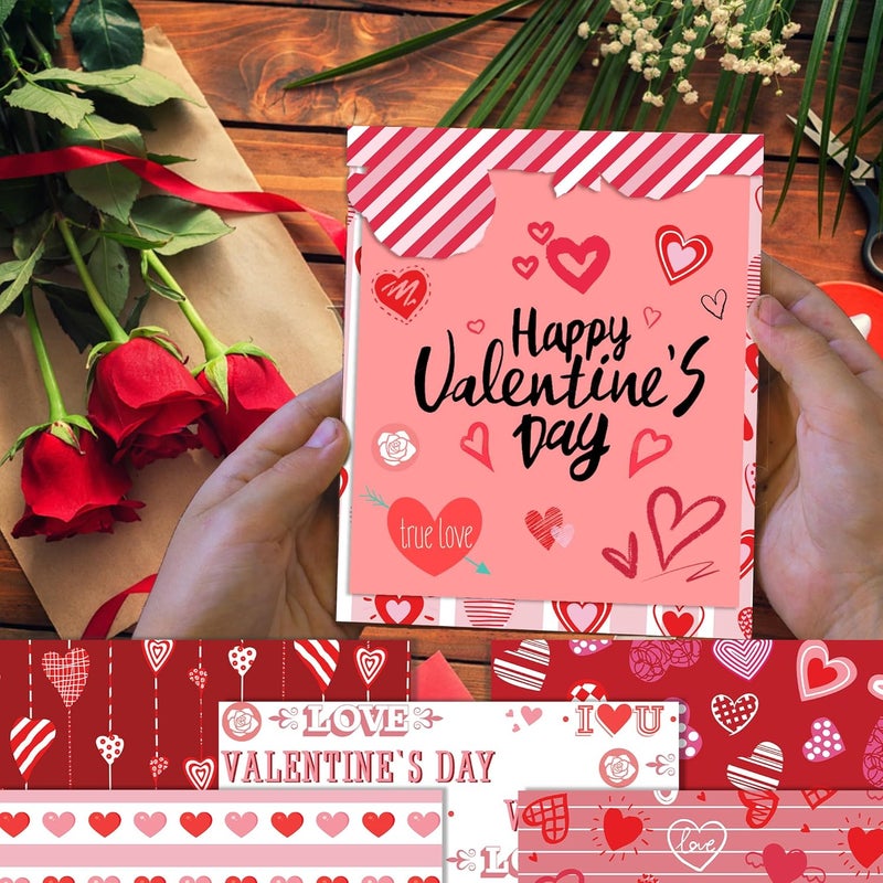 WLXTREE Valentine’s Day Red Scrapbook Paper 12 x 12 - Double Sided 24 Sheets Printing Pattern Decoupage Decorative Craft Paper Pad for Junk Journals Bullet Journal Card Making Background Room Decor - Image 5